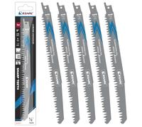 EZARC Reciprocating Saw Blades Wood, 225mm 5TPI for Wood Pruning, 5-Pack | Heat-Treated Chrome Vanadium Steel, Fast Cutting, Smooth Cuts, Longer Life, for Tree Pruning and Plastic Pipes