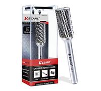 EZARC SB-5 Tungsten Carbide Burr with 1/4”Shank - Double Cut Rotary File Cylinder End Cut, Cutting Burrs Die Grinder Bit for Steel Metal Working, Polishing and Engraving