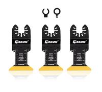 EZARC Titanium Bi-Metal Multi Tool Blades for Wood and Metal, 3-Pack | Titanium-Coated Teeth, Wavy Tooth Design, Up to 2x Life, Multitool Blades for Nails, Screws, Plastic and Plasterboard