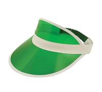 Eza's Boutique Adults 80s Retro Style Visor Hat Unisex Mens Womens Neon Sun Plastic Golf Visors Headband Cap for Poker Party Tennis UV Protection Hats (UK, Alpha, One Size, Green)