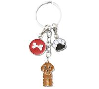 EZB Adorable Dog Puppy Keyring | Decorative Keychain Gift Idea for Dog Lovers | Cavapoo Bichon Frise Cockapoo (Brown)