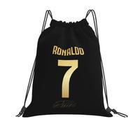 EZB Football Legend Ronaldo Number 7 Drawstring Bag | 36x30cm Midi Sized Backpack | Multi-Use: Sports Kits, PE Kits, Gym, Lunch, Holiday, Beach, Soccer Pump Bag | Ronaldo 7 Bag