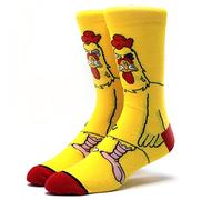 EZB Funny Chicken Crew Socks | Gift Idea for Men & Women | Size 4-9 | Angry Chicken