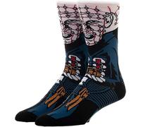 EZB Horror Film Hellraiser Halloween Character Crew Black Blue & Red Socks | Gift Idea for Men & Women | Size 5-10 | Pinhead