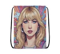 EZB Taylor Portrait Drawstring Bag | 36x30cm Midi Sized Backpack | Multi-Use: Sports Kits, Pump, PE Kits, Gym, Lunch, Holiday, Beach | Taylor bag