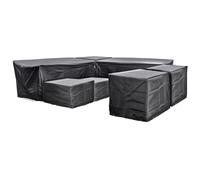 EZBreathe Malta 9 Seat Furniture Set Cover in Black Cozy Bay Furniture Black One Size