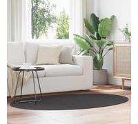 Ezbryzmatic Huarte Area Rug Anthracite Oval 120 x 170 cm 100% Polyester Non-Slip Underside for Hallway Living Room Bedroom Washable Easy Care