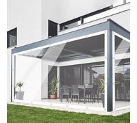 Ezcasch 2.5x3.5m Transparent Tarpaulin, 420g/m² Outdoor Vinyl Clear Tarp | With Rope and Cable Ties, Clear Vinyl Tarpaulin, 420g/m² Heavy-Duty PVC Tarps, Waterproof, Aluminium Grommets