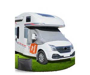 Ezcasch Motorhome Windscreen Cover Motorhome Accessories for Fiat Ducato，Comprehensive Protection against Sun, Cold and Dust, Grey Screen Cover Suitable for Fiat Ducato X290 from 2014