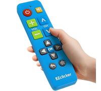 EZclicker Big Button Universal TV Remote (Black) Simple Easy to Use, Great for Seniors, Works with Major TV Brands (2xAAA Batteries Not Included) (Blue)