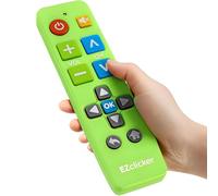 EZclicker Big Button Universal TV Remote (Black) Simple Easy to Use, Great for Seniors, Works with Major TV Brands (2xAAA Batteries Not Included) (Green)