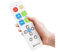EZclicker Big Button Universal TV Remote - Compatible with Samsung TVs (White), Simplified and Easy to Use (2xAAA Batteries Not Included)