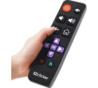EZclicker Big Button Universal TV Remote Control - Compatible with Roku TVs (Black), Easy to Use, Not for Roku Stick (2xAAA Batteries Not Included)