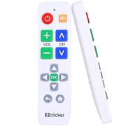 EZclicker Big Button Universal TV Remote Control for All LG TV Only Simplified and Easy to Use (2xAAA Batteries not Included) (White)
