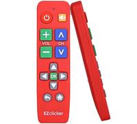 EZclicker Big Button Universal TV Remote Control for All LG TV Only Simplified and Easy to Use (2xAAA Batteries not Included) (Red)