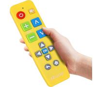 EZclicker Plus Big Button Universal TV Remote Simple Easy to Use, Works with Major TV Brands (2xAAA Batteries Not Included) (Yellow)