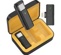 EZColoris 2 Wireless Lavalier Microphones for iPhone with Battery Case - Dual Mics Condenser Lapel Microphone Compatible with iPhones iPad Lav Mic