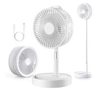 EzcoolCordless Fan,Portable 7200mAh Rechargeable 3FT Foldable Standing Fan,Quiet 3-in-1 Telescopic Height Adjustable Pedestal Desk Fans,Ezcool Fan for Bedroom Office Camp Outdoor Travel (A/3600mAh)