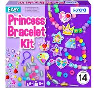 EZCRA Kids Bracelet Making Kit - Make 14 Jewelry Kit for Girls Age 5 - Beads for Kids - Friendship Bracelet Craft Set - Easy DIY Bracelet Kit, Gift for Girls 4-6
