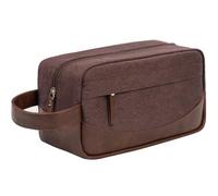 Ezday Travel Toiletry Bag for Men, Hanging Toiletry Organizer, Water Resistant Shaving Kit with Large Capacity for Travel Accessories (Coffee, Medium)