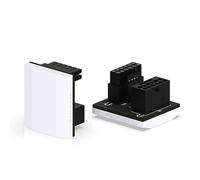 EZDIY-FAB 12VHPWR 12+4 Pin Angle Connector Power Adapter Slim Type for RTX40' Series Graphics Card, Supports 600W Output, Comptatible to RTX4090,4080,4070ti -180 Degrees RVS Type- White