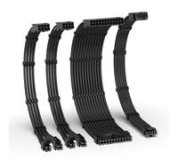 EZDIY-FAB 12VHPWR PSU Cable Extension Kit,16AWG PCIE 5.0 Power Supply Cable Extension- 1x 24 Pin ATX /2X 8Pin (4+4) EPS / 1x12+4 Pin GPU,Sleeve Cable 300MM with Combs-Black