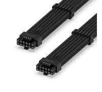 EZDIY-FAB 16AWG PCI-e 5.0 12VHPWR PSU Sleeved Cable, 600W 12+4 Pin Male to 12+4 Pin Male Cable for RTX 3090Ti/4070Ti/4080/4090, 60cm/23.62in-Black