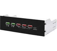 EZDIY-FAB 5.25in 10Gbps USB 3.1 Gen2 Hub and Type-C Port,Front Panel USB Hub with QC 3.0 Quick Charging
