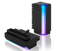 EZDIY-FAB ATX 24-pin 90 Degree Power Connector 5V 3 Pin ARGB Rainbow Female to Male Power Adapter for Computer Motherboard ATX Power Supply-1 Pack