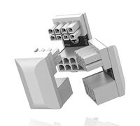 EZDIY-FAB GPU VGA PCIe 8 Pin U Turn 180 Degree Angle Connector Power Adapter Board for Desktop Graphics Card-Reverse Type 3-Pack White