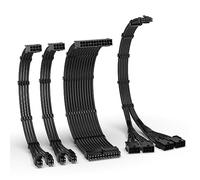 EZDIY-FAB PCIE 5.0 12VHPWR Sleeved Cable Kit, 16AWG Power Supply Cable Extension, PC PSU Sleeved Cable, 24PIN-ATX/(4+4) PIN-EPS/(12+4) PIN to 4X 8 PIN PCIE- RTX4090/4080/4070Ti Extension Cable- Black