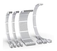 EZDIY-FAB PCIE 5.0 12VHPWR Sleeved Cable Kit, 16AWG Power Supply Extension, PC PSU Sleeved, 24PIN-ATX/(4+4) PIN-EPS/(12+4) PIN to 3X 8 PIN PCIE- RTX4080/4070Ti Extension - Pure White