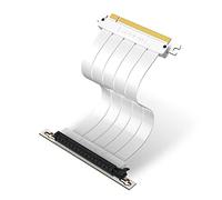 EZDIY-FAB PCIE Gen 4 16x Extreme Flexible, High Speed Riser Cable PCI Express 4.0 Port GPU Extension Card-Right Angle Connector, Supports RTX3090/3090ti/4080/4090 [7.87in/20cm]- White