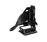 EZDIY-FAB Shield ARGB Upright GPU Mount with PCIe 5.0 Riser Cable, Vertical GPU Bracket Support RTX 50 Series, 20 Degree Adjustable Angle, Magnetic & Fan-Slot Installation, 5V ARGB Sync - Black 600mm