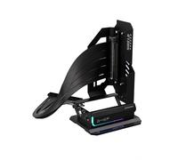 EZDIY-FAB Shield ARGB Upright GPU Mount with PCIe 5.0 Riser Cable, Vertical GPU Bracket Support RTX 50 Series, 20 Degree Adjustable Angle, Magnetic & Fan-Slot Installation, 5V ARGB Sync - Black 400mm