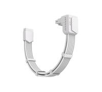 EZDIY-FAB Shield PCIE 5.1 GPU Extension Cable with 90 Degree 12V-2x6 Angle Adapter,16pin (12+4) 12VHPWR PCIe 5.1 PSU Cable Extension for RTX 40/50 Series with Combs-Standard Type-White