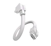 EZDIY-FAB UNIFAS ARGB 16-Pin 12VHPWR GPU Extension Cable for RTX 40/50 Series, 16AWG 90° Right-Angle 12V-2x6 PCIe 5.1 PSU Extension Cable, 5V 3-Pin RGB Sync, Unified Cable Design, Reverse Type, White