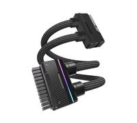 EZDIY-FAB UNIFAS ARGB 24Pin PC PSU Extension Cable,16AWG ATX 24Pin Power Extension,Unified Dual-Tube Design for Clean PC Cable Management,Black