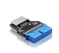 EZDIY-FAB USB 3.0 (USB3.1 Gen 2) Internal Header (19-Pin) to USB 3.1/3.2 Type-C (20-Pin) A-Key Front Panel 180 Degrees Adapter, Extend USB Type E Ports to PCs Front Panel USB Ports