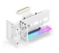 EZDIY-FAB Vertical PCIe 4.0 GPU Mount Bracket Graphics Card Holder with 5V 3 Pin ARGB LED Module,Video Card Support Kit with PCIe 4.0 X16 Gen4 17cm/6.69in White Riser Cable 90 Degree Right Angle-White