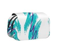 EZDLOWVBA 90'S Cup Design Print Pencil Case Large Capacity Pen Pouch Pencil Bag with 2 Compartments Pen Holder Organizer Stationery Bag