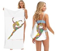 EZDLOWVBA A Dancer Print Beach Towel Backpack 2 In 1 Summer Large Lightweight Beach Towel - Multifunctional Ship Pattern Towel Bag For Storage,Sport