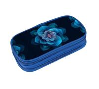 EZDLOWVBA Abstract Blue Rose Print Pencil Cases Boys Girls Lovely Pencilcase with Zip Organizer for Students Pencil Case for Daughter Son Desk Pencil Pouch