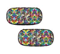 EZDLOWVBA Abstract Color Cubes Purple Print Pencil Cases Boys Girls Lovely Pencilcase with Zip Organizer for Students Pencil Case for Daughter Son Desk Pencil Pouch