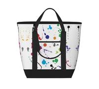 EZDLOWVBA Abstract Paint Splashes Print Large Capacity Insulated Cooler Bag,Shopper Bag,Travel Reusable Grocery Bag