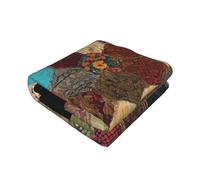 EZDLOWVBA African Style Patchwork Print Fleece Throw Blanket For Couch Sofa Bed, Cozy Fuzzy Soft Lightweight Warm Blankets For All Seasons