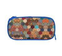 EZDLOWVBA African Style Patchwork Print Pencil Cases Boys Girls Lovely Pencilcase with Zip Organizer for Students Pencil Case for Daughter Son Desk Pencil Pouch