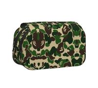 EZDLOWVBA Aniaml Camouflage Green Print Pencil Case Large Capacity Pen Pouch Pencil Bag with 2 Compartments Pen Holder Organizer Stationery Bag