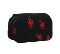 EZDLOWVBA Art Ladybug Tracks Print Pencil Case Large Capacity Pen Pouch Pencil Bag with 2 Compartments Pen Holder Organizer Stationery Bag