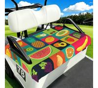 EZDLOWVBA Art Style Fruit Print Golf Cart Seat Covers Club Car Seat Blanket Protector Golf Cart Accessory Decoration Fits Most Club Cars Golf Carts